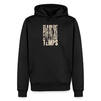 Inspiration durch zweisprachiges Denken - Männer Premium Bio Hoodie - Schwarz - Vorne - Nico (187cm)