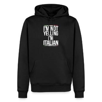 Bold Italian Pride Graphic Tee - Men’s Premium Organic Hoodie - black - Front - Nico (187cm)