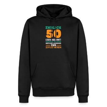 Lustiges 50. Geburtstag Geburtstagsshirt Geschenk - Männer Premium Bio Hoodie - Schwarz - Vorne - Nico (187cm)