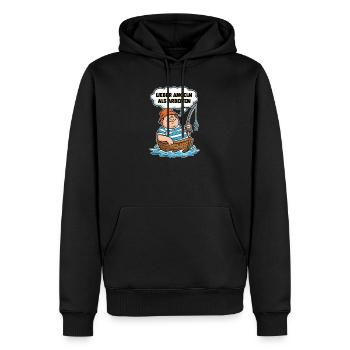 Better fishing than working Funny saying - Men’s Premium Organic Hoodie - black - Front - Nico (187cm)