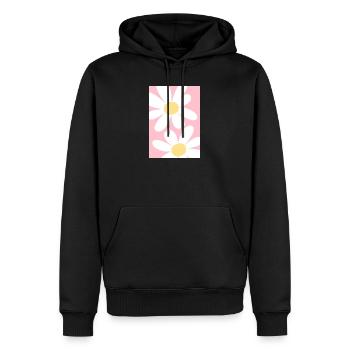 Rose avec des fleurs - Sweat à capuche Premium bio Homme - noir - Devant - Nico (187cm)