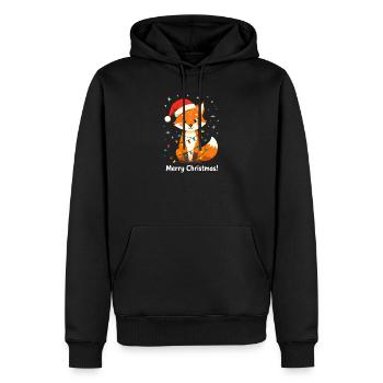 Renard Noël Joyeux Noël Mignon Drôle - Sweat à capuche Premium bio Homme - noir - Devant - Nico (187cm)