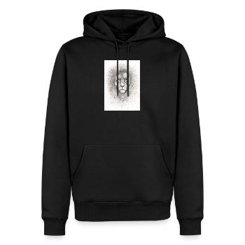 Sehr ernsthafter Löwe - Männer Premium Bio Hoodie - Schwarz - Vorne - Nico (187cm)