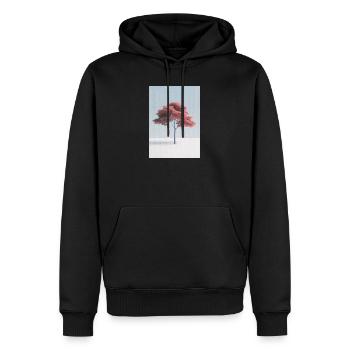 Minimal Japanese Maple Tree Art - Men’s Premium Organic Hoodie - black - Front - Nico (187cm)