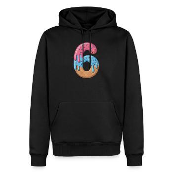 Motif d’anniversaire de la glace numéro 6 pour enfants - Sweat à capuche Premium bio Homme - noir - Devant - Nico (187cm)