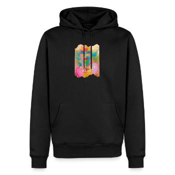 Radiant Heart - Männer Premium Bio Hoodie - Schwarz - Vorne - Nico (187cm)