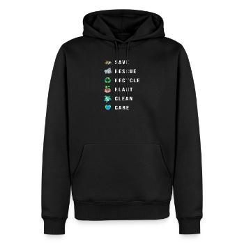 Changement climatique Environnement Protection de l’environnement - Sweat à capuche Premium bio Homme - noir - Devant - Nico (187cm)