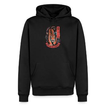 Design du Tiger Samurai Sans Risque Sans Récompense - Sweat à capuche Premium bio Homme - noir - Devant - Nico (187cm)