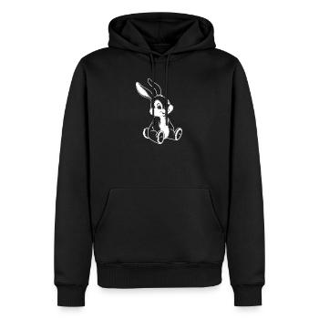 Illustration de Bunny Bunny Drôle de Mignon - Sweat à capuche Premium bio Homme - noir - Devant - Nico (187cm)