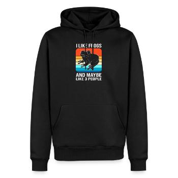 Laubfrosch Frosch - Männer Premium Bio Hoodie - Schwarz - Vorne - Nico (187cm)