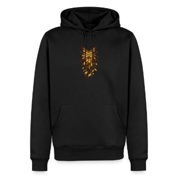 Golden Owl Leaf Pattern - Men’s Premium Organic Hoodie - black - Front - Nico (187cm)