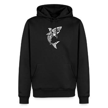 requin - Sweat à capuche Premium bio Homme - noir - Devant - Nico (187cm)