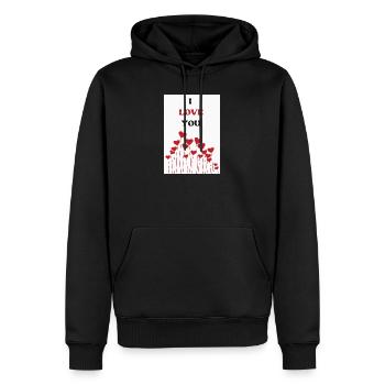 ICH LIEBE DICH. PAAR. GERADE VERHEIRATET. Junggesellinnenabschied - Männer Premium Bio Hoodie - Schwarz - Vorne - Nico (187cm)