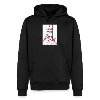 ICH LIEBE DICH. PAAR. GERADE VERHEIRATET. Junggesellinnenabschied - Männer Premium Bio Hoodie - Schwarz - Vorne - Nico (187cm)