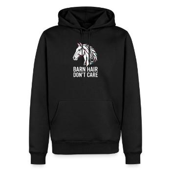 Geometrisches Pferd Barn Hair Don't Care - Männer Premium Bio Hoodie - Schwarz - Vorne - Nico (187cm)