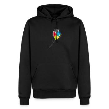 Kaléidoscope en cascade de couleur - Sweat à capuche Premium bio Homme - noir - Devant - Nico (187cm)