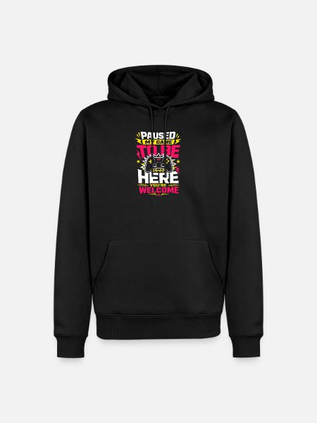 Jeu en pause pour être ici - Sweat à capuche Premium bio Homme - noir
