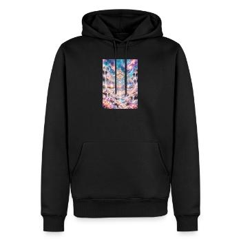Himmelswaage im Sternenreich - Männer Premium Bio Hoodie - Schwarz - Vorne - Nico (187cm)