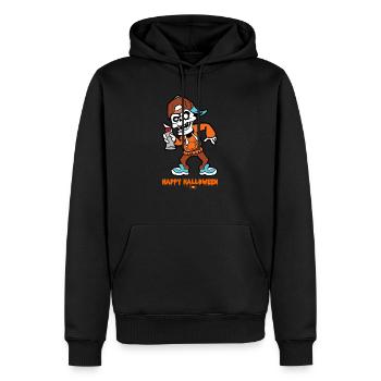 Horreur de monstre d'os de squelette d'halloween - Sweat à capuche Premium bio Homme - noir - Devant - Nico (187cm)