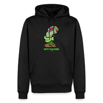Halloween monstre Zombie Horreur Trick or Treat - Sweat à capuche Premium bio Homme - noir - Devant - Nico (187cm)
