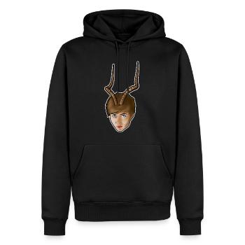 Woman with antlers - Men’s Premium Organic Hoodie - black - Front - Nico (187cm)