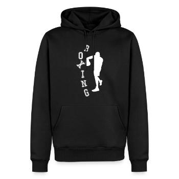 Boxe Boxeur Champion du Monde - Sweat à capuche Premium bio Homme - noir - Devant - Nico (187cm)