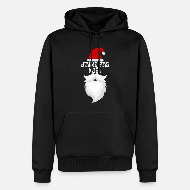 J'aime pas Noël - Sweat à capuche Premium bio Homme - noir