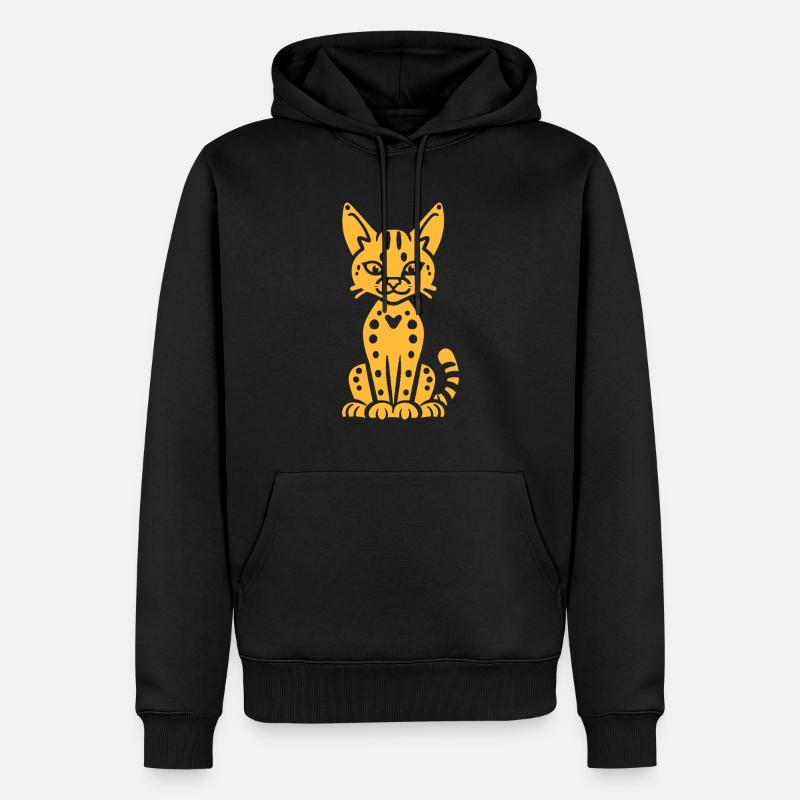 serval - Sweat à capuche Premium bio Homme - noir