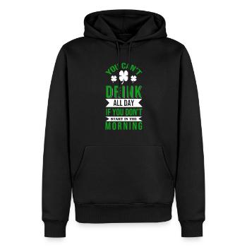 You Can't Drink All Day St Patricks Day Clover Sha - Männer Premium Bio Hoodie - Schwarz - Vorne - Nico (187cm)