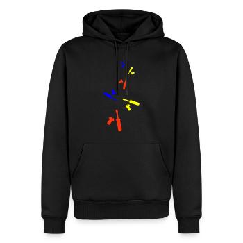 Icône du tournevis - Sweat à capuche Premium bio Homme - noir - Devant - Nico (187cm)