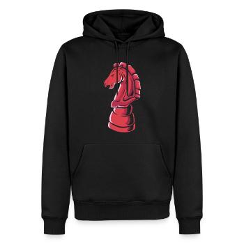 Ritter-Schachfigur Manager des Schachclubs - Männer Premium Bio Hoodie - Schwarz - Vorne - Nico (187cm)
