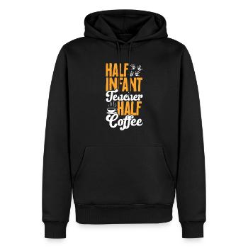 Enseignante de maternelle Éducatrice de centre de garde - Sweat à capuche Premium bio Homme - noir - Devant - Nico (187cm)