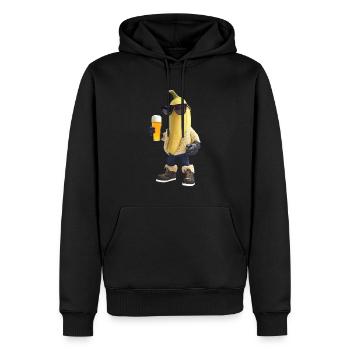 Banane - Männer Premium Bio Hoodie - Schwarz - Vorne - Nico (187cm)
