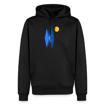 Abstract - Men’s Premium Organic Hoodie - black - Front - Nico (187cm)