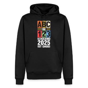 Kita Abschied Erste Klasse Einschulung 2025 - Männer Premium Bio Hoodie - Schwarz - Vorne - Nico (187cm)