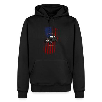 Hot Rod - Men’s Premium Organic Hoodie - black - Front - Nico (187cm)