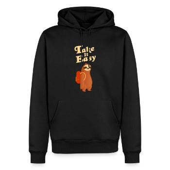 Take It Easy - Wandern Faultier Hike - Männer Premium Bio Hoodie - Schwarz - Vorne - Nico (187cm)