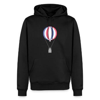Gasballon blau weiss rot gestreift - Männer Premium Bio Hoodie - Schwarz - Vorne - Nico (187cm)