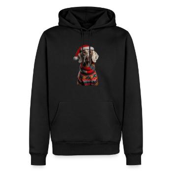 Weimaraner Weihnachten - Männer Premium Bio Hoodie - Schwarz - Vorne - Nico (187cm)