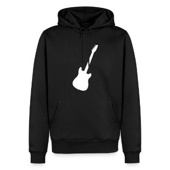 Guitariste Guitariste Guitariste Guitare Hommes - Sweat à capuche Premium bio Homme - noir - Devant - Nico (187cm)