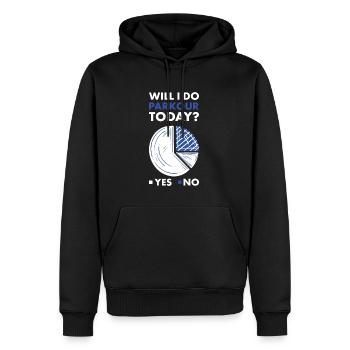 Traceur Will I Do Parkour Today - Männer Premium Bio Hoodie - Schwarz - Vorne - Nico (187cm)