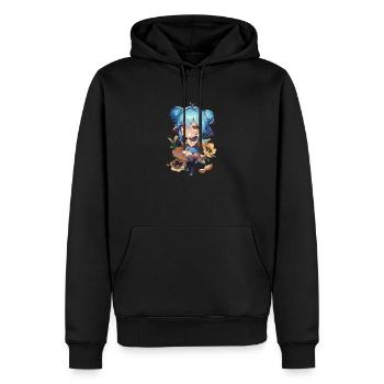 Mädchen mit Blumen - Männer Premium Bio Hoodie - Schwarz - Vorne - Nico (187cm)