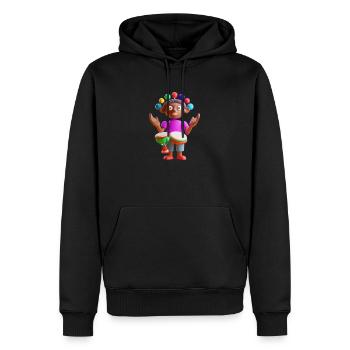 Drôle 23 - Sweat à capuche Premium bio Homme - noir - Devant - Nico (187cm)