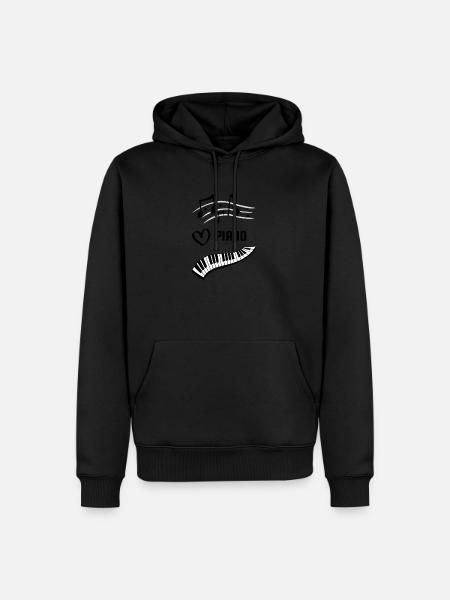 Love piano! - Men’s Premium Organic Hoodie - black