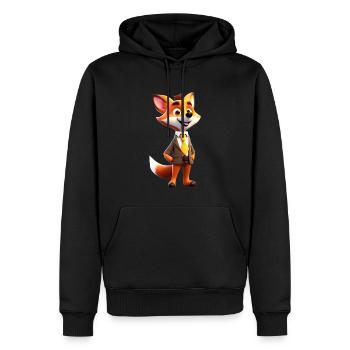 Renard élégant - Sweat à capuche Premium bio Homme - noir - Devant - Nico (187cm)