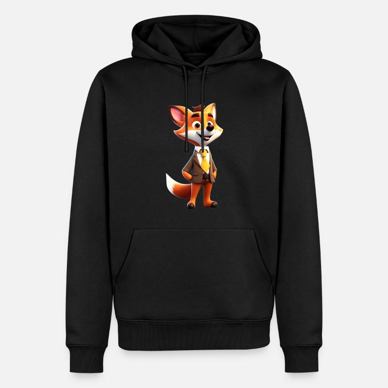 Renard élégant - Sweat à capuche Premium bio Homme - noir