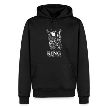 Irish Wolfhound King of everything Dog Wilsigns - Sweat à capuche Premium bio Homme - noir - Devant - Nico (187cm)