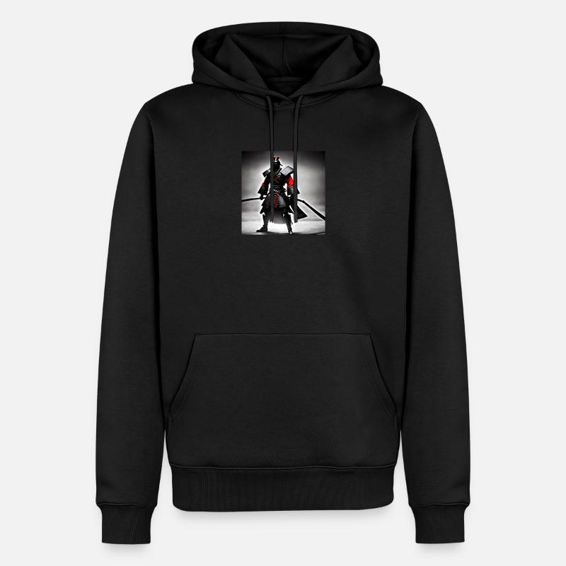 Coffee - Samurai - Männer Premium Bio Hoodie - Schwarz