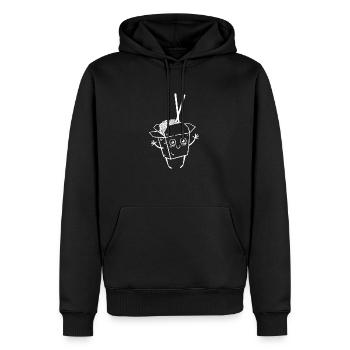 Boîte de nouilles chinoises Personnage de bande dessinée - Sweat à capuche Premium bio Homme - noir - Devant - Nico (187cm)