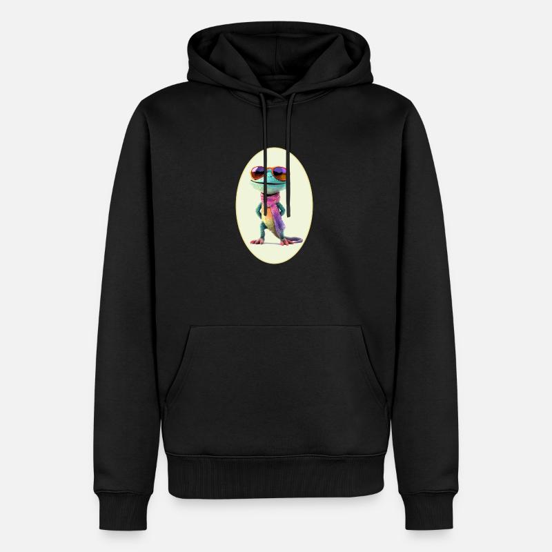 Salamander Sommer - Männer Premium Bio Hoodie - Schwarz